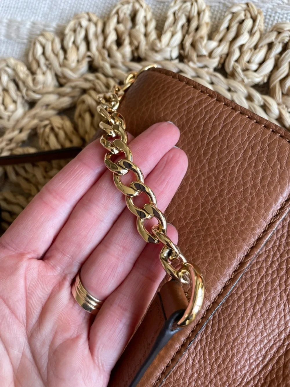 Michael Kors Beautiful Chestnut Pebble Leather Crossbody Purse w/Built In Wallet - Picture 8 of 13